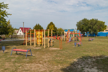 Obraz na płótnie Canvas New beautiful playground on a sunny day