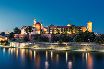 Fototapeta na wymiar Krakow (Cracow) at night, Poland