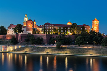 Fototapeta na wymiar Krakow (Cracow) at night, Poland