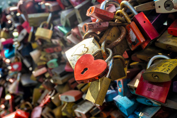 Heart shaped love lock