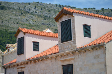 Obraz premium Red rooftops of town Dubrovnik on June 18, 2019. Some episodes of the Game of Thrones filmed there.