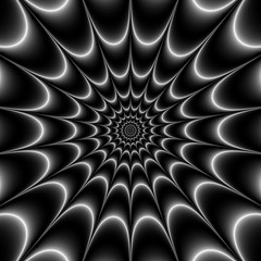 Dark Web / A geometric abstract work with a dark web star design in black and white. - 291357740