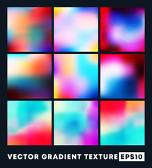 Fototapeta na wymiar Set of colorful gradient texture pattern background. Vector illustartion