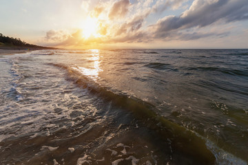 A beautiful sunset by the sea.