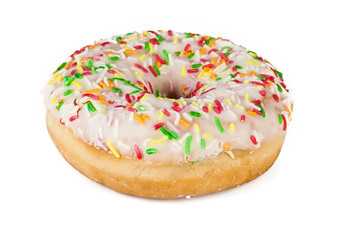 Donut isolated on white background (view from a different perspective in the portfolio)