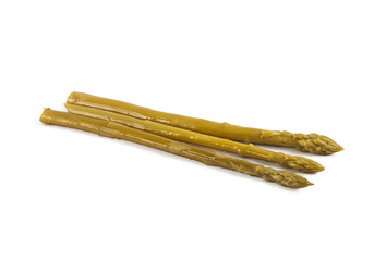 Green small asparagus isolated on a white background (view from a different perspective in the portfolio)