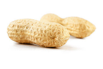 Peanut isolated on white background (view from a different perspective in the portfolio)