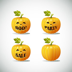 Collection of different Halloween Pumpkins for your creative work. Vector illustration.