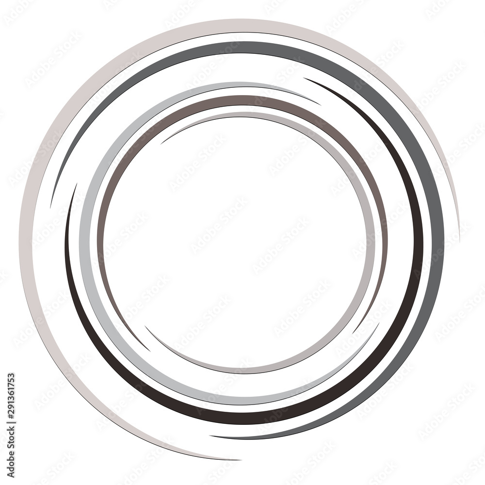 Aufkleber Abstract concentric circle. Spiral, swirl, twirl element. Circular and radial lines volute, helix. Segmented circle with rotation. Abstract radiating arc lines. Geometric cochlear, vortex illustration