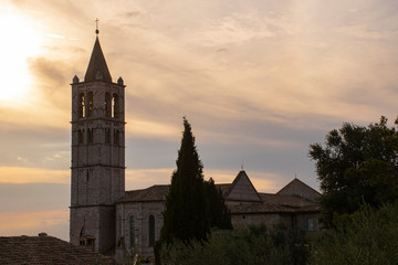 bell tower at dusk