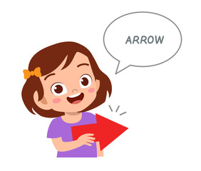 happy cute kids study many shape polygon