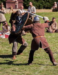 battle of medieval warriors