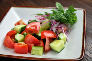 Vegetable salad with greens. catering menu