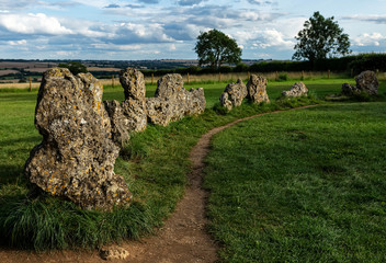 The Kings Men Neolithic Stone Circle, Rollright Stones, Wales, United Kingdom