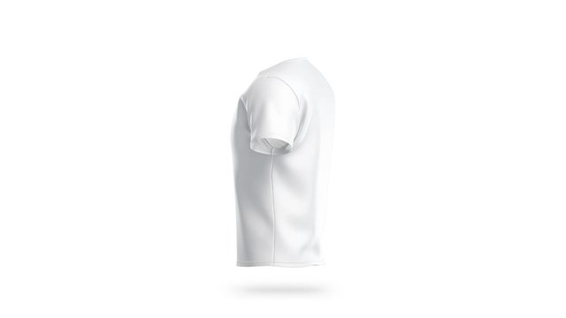 Blank white clean t-shirt mockup, isolated, looped rotation