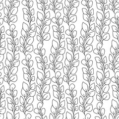 Floral seamless background. Vector pattern design. Natural seamless pattern with unique branches.
