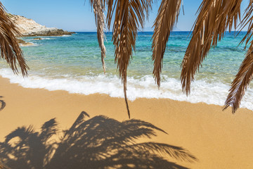 Fototapeta na wymiar Beautiful Tigania beach on Greece.
