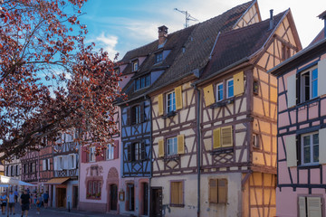 Colmar, France - 09 16 2019: Colorful facades in the little Venice