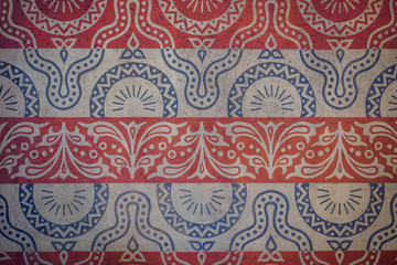 Decoration on walls of the Matthias Church in Budapest (Hungary).