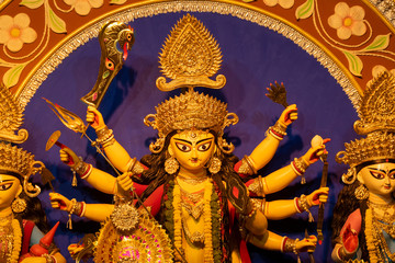 Durga idol at Puja Pandal, Durga Puja festival