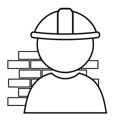 Brick builder avatar vector illustration icon.