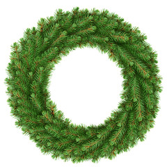 Fototapeta na wymiar christmas wreath, isolated on white background