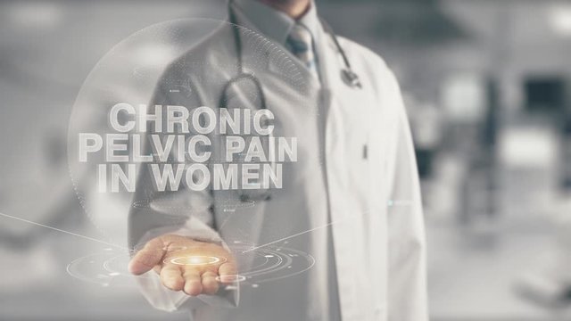 Doctor holding in hand Chronic Pelvic Pain in Women
