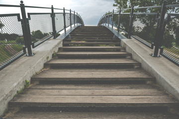 Obraz premium bridge with wooden stairs
