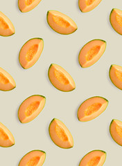 Colorful fruit pattern of melon slices