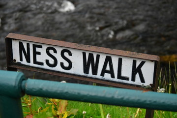 Ness Walk Sign in Inverness, Scotland