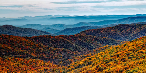 Autumn Morning View Of Pisgah National Forest