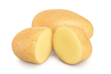 Young potato isolated on white background. Harvest new