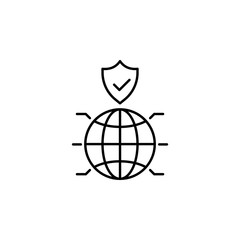 Cyber security global cyber robbery. Vector icon. On white background