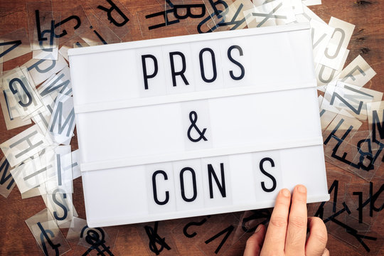 Pros and Cons Text on Lightbox