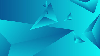 Turquoise triangle polygon gradient. Element of color vector