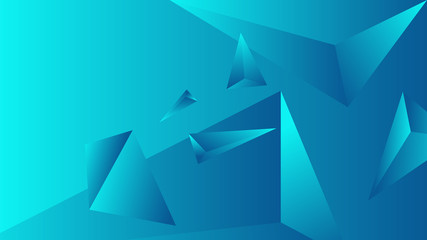 Turquoise triangle polygon gradient. Element of color vector