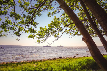 Moss and Horten ferry as seen from Jeløy, Norway.