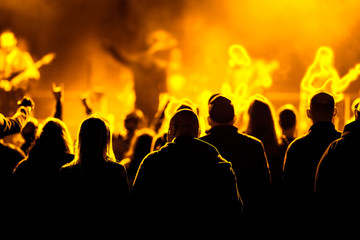 Fototapeta premium Fans enjoying festival music concert.