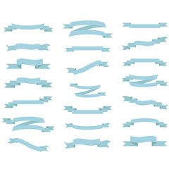 Ribbon or banner vector set. Flat vector ribbons banners isolated background. Ribbon blue colored. Set ribbons or banners. Vector illustration