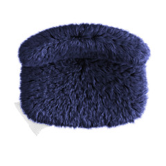 Beautiful blue fluffy bench made of wool on an isolated background top view. 3D rendering