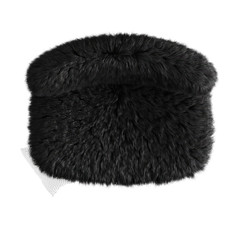 Beautiful black fluffy bench made of wool on an isolated background top view. 3D rendering