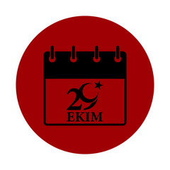29 Ekim Cumhuriyet Bayrami. Calendar icon. Translation: 29 October Republic Day in Turkey and the National Day in Turkey. Celebrations republic. National Celebration card. Vector illustration.