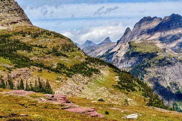 A view from Hidden Lake Trail in Glacier National Park, Montana, USA