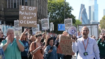 London, United Kingdom - 09 20 2019: Students protest against climate change in London on 20th september