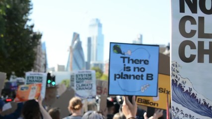 Students protest against climate change in London