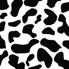  Black-white milk cow artwork, white background. abstract Black and white dog pattern.
