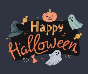 Vector template halloween happy card or banner