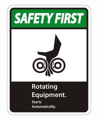 Rotating Equipment.Starts Automatically Symbol Sign Isolate on White Background,Vector Illustration