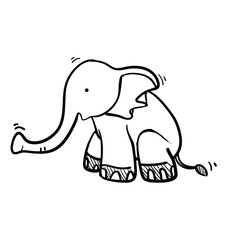 doodle elephant illustration vector