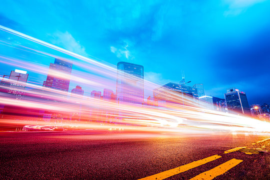 Motion speed effect in modern city street